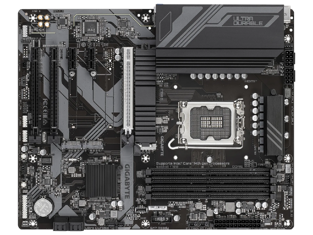 GIGABYTE Z790 D, Socket 1700, Intel® Z790 (14/13/12th Gen CPU), 14Phases, CPU graphics, HDMI, DP, Dual 4xDDR5-7600, 3xPCIe X16 5.0, 4xSATA3, RAID, 3xM.2 4.0, 2xPCIe X1, Realtek HDA 7.1, 2.5GbE LAN, 1xUSB-C 3.2Gen2, 1xUSB 3.2Gen2, 7xUSB3.2(6A+1C), RGB Fusion 2.0, ATX - миниатюра 4