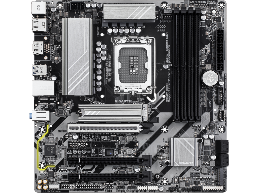 MB S1851 Gigabyte B860M DS3H mATX Factor de forma a pla Placii De Baza Microatx Socket LGA1851 Chipset Intel B860 Tip Memorie DDR5 Sdram Capacitate Max Totala RAM 256GB Sloturi Memorie 4X Dimm Frecventa - миниатюра 2