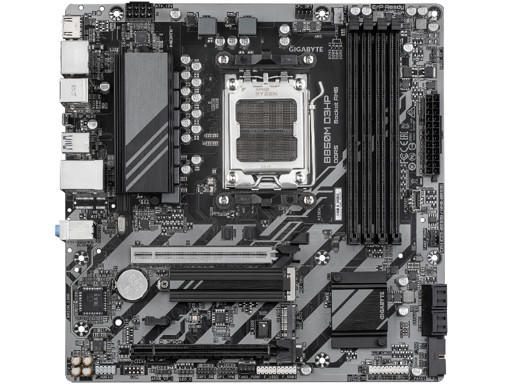 GIGABYTE B850M D3HP, Socket AM5, 9Phases, AMD B850, Dual 4xDDR5-8200, APU AMD graphics, HDMI, 2xDP, 2xPCIe5.0 X16, 4xSATA3, RAID, 2xM.2 PCIe 5.0, Realtek 7.1 HDA, 1x2.5GbE LAN, 2xUSB-C 3.2, 5xUSB3.2, RGB Fusion 2.0, mATX - миниатюра 2