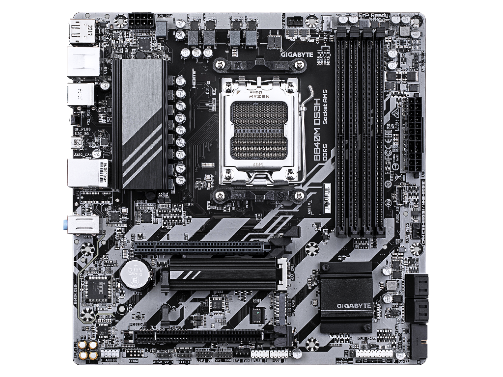 MB AM5 Gigabyte B840M DS3H mATX Factor de forma a placi Placii De Baza Microatx Socket AM5 Chipset Amd B840 Tip Memorie DDR5 Sdram Capacitate Max Totala RAM 256GB Sloturi Memorie 4X Dimm Frecventa Memorie - миниатюра 2