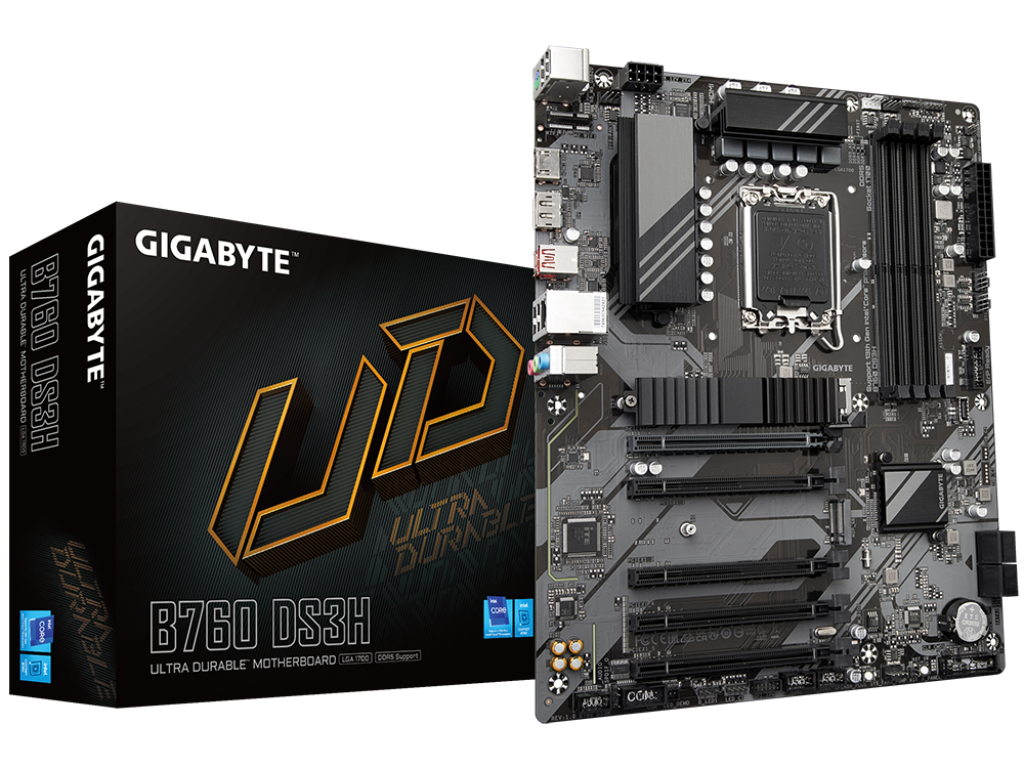 MB S1700 Gigabyte B760 DS3H GEN5 ATX Factor de forma a placii de baza ATX Socket LGA1700 Chipset Intel B760 Tip Memorie DDR5 SDRAM Capacitate max. Totala RAM 256GB Sloturi memorie 4x DIMM Frecventa memorie 4800 MHz