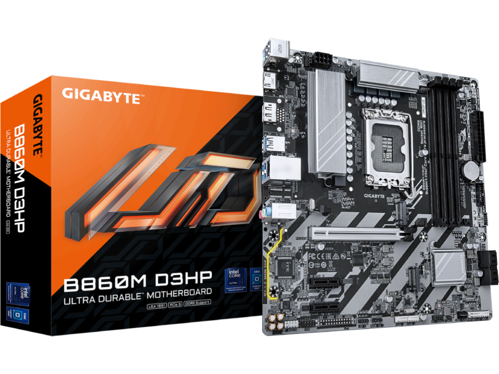 MB S1851 Gigabyte B860M D3HP mATX Factor de forma a pla Placii De Baza Microatx Socket LGA1851 Chipset Intel B860 Tip Memorie DDR5 Sdram Capacitate Max Totala RAM 256GB Sloturi Memorie 4X Dimm Frecventa
