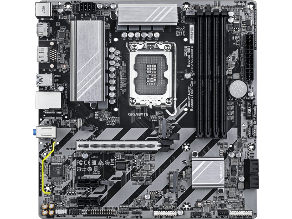 MB S1851 Gigabyte B860M D3HP mATX Factor de forma a pla Placii De Baza Microatx Socket LGA1851 Chipset Intel B860 Tip Memorie DDR5 Sdram Capacitate Max Totala RAM 256GB Sloturi Memorie 4X Dimm Frecventa - миниатюра 2