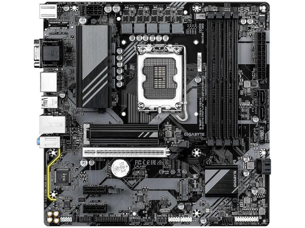 GIGABYTE B760M DS3H GEN5, Socket 1700, Intel® B760 (14/13/12th Gen CPU), 9Phases, CPU iGPU, Dual 4xDDR5-7600, VGA, HDMI, 2xDP, 1xPCIe X16 5.0, 4xSATA3, RAID, 2xM.2 4.0, 2xPCIe X1, ALC897 HDA 7.1, 1x2.5GbE LAN, 1xUSB-C 3.2 Gen2, 5xUSB 3.2, RGB Fusion 2.0, mATX - миниатюра 3