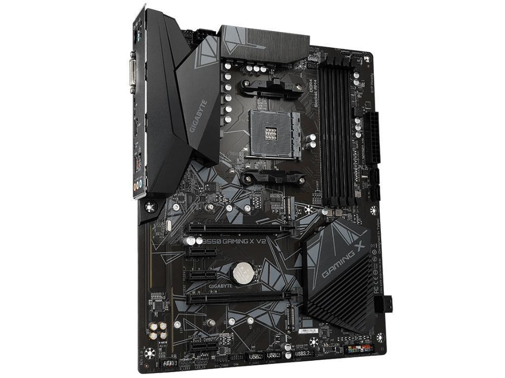 GIGABYTE B550 GAMING X V2, Socket AM4, AMD B550, 10+3Phases, Dual 4xDDR4-4733, APU AMD graphics, HDMI, DVI, 2xPCIe 4.0 X16, 4xSATA3, RAID, 2xM.2PCIe 4.0, 3xPCIeX1, ALC887 HDA, GbE LAN, 1xUSB3.2 Gen2, 5xUSB3.2 +1xType-C, RGB Fusion 2.0, ATX - миниатюра 3