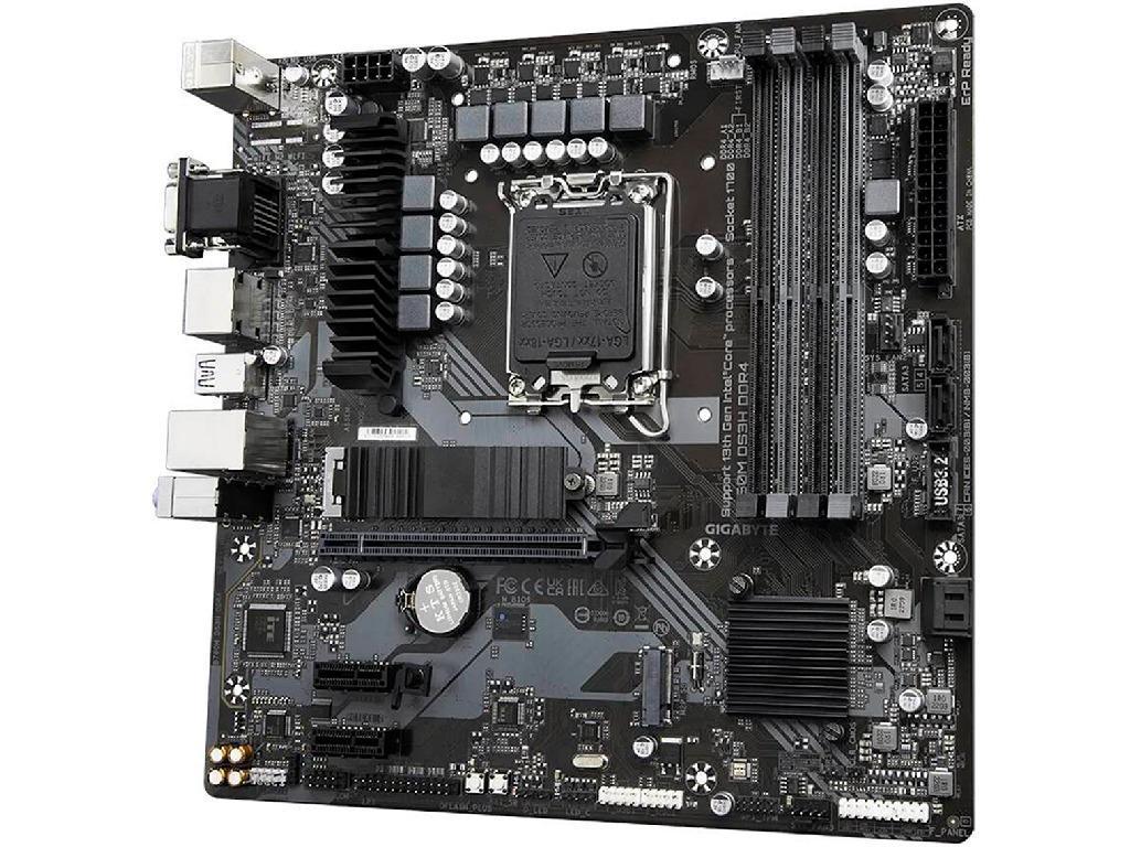 GIGABYTE B760M DS3H DDR4, Socket 1700, Intel® B760 (13/12th Gen CPU), 9Phases, CPU iGPU, Dual 4xDDR4-5333, VGA, HDMI, 2xDP, 1xPCIe X16, 4xSATA3, RAID, 2xM.2 4.0, 2xPCIe X1, ALC897 HDA 7.1, 1x2.5GbE LAN, 1xUSB-C 3.2 Gen2, 5xUSB 3.2, RGB Fusion 2.0, mATX - миниатюра 3