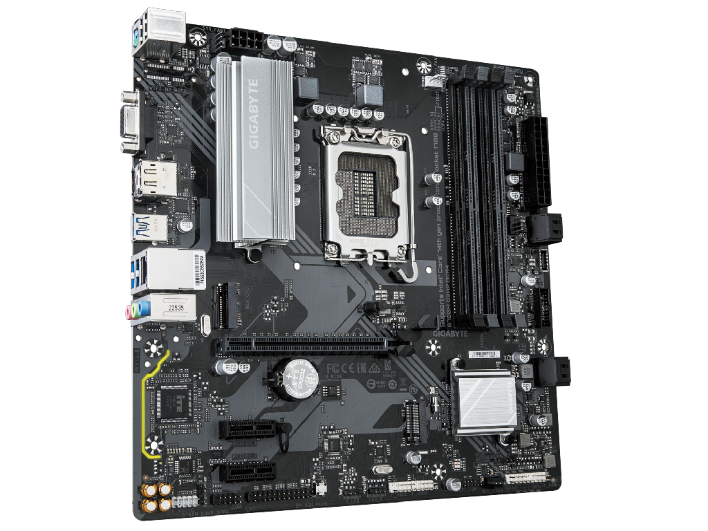 GIGABYTE B760M D3HP DDR4, Socket 1700, Intel® B760 (14/13/12th Gen CPU), CPU iGPU, Dual 4xDDR4-5333, VGA, HDMI, DP, 1xPCIe X16 4.0, 4xSATA3, RAID, 2xM.2 4.0, 2xPCIe X1, ALC897 HDA 7.1, 1xGbE LAN, 1xUSB-C Gen3.2, 5xUSB 3.2, RGB Fusion, mATX - миниатюра 3