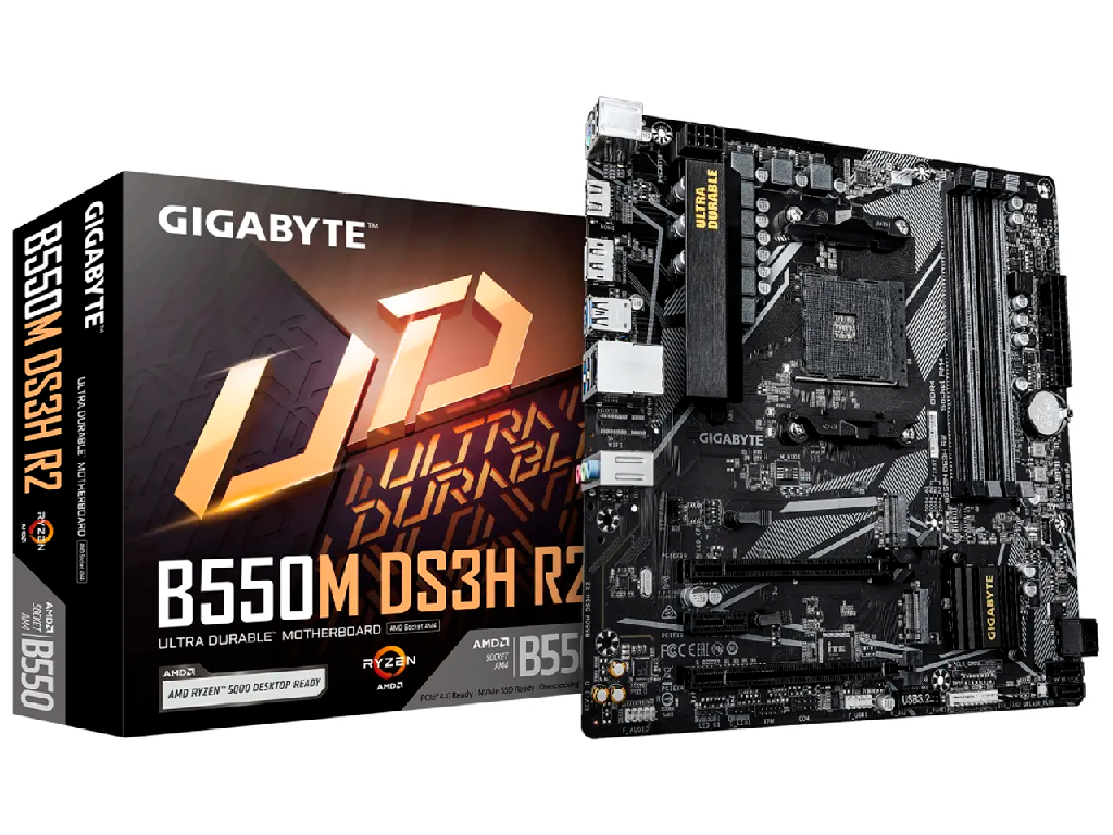 MB AM4 Gigabyte B550M DS3H R2 mATX Factor de forma a pl Placii De Baza Microatx Socket AM4 Chipset Amd B550 Tip Memorie DDR4 Sdram Capacitate Max Totala RAM 128 Gb Sloturi Memorie 4X Dimm Frecventa Mem