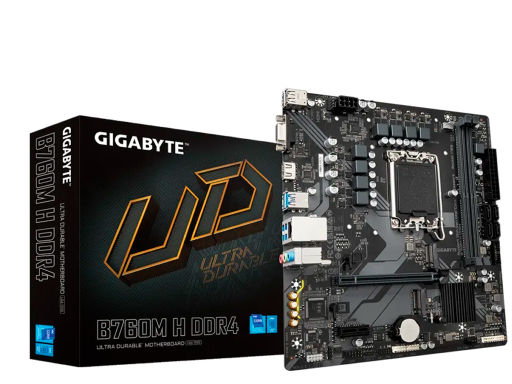MB S1700 Gigabyte B760M H DDR4 mATX Factor de forma a p Placii De Baza Microatx Socket LGA1700 Chipset Intel B760 Tip Memorie DDR4 Sdram Capacitate Max Totala RAM 64GB Sloturi Memorie 2X Dimm Frecven