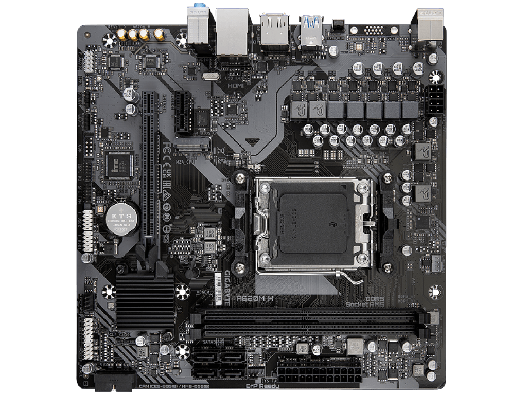 GIGABYTE A620M H, Socket AM5, AMD A620, Dual 2xDDR5-6400, 1xHDMI, 1xDP, 1xPCIe X16 4.0, 4xSATA3, RAID, 1xM.2PCIe 4.0, 1xPCIeX1, Realtek ALC887, 1xGbE LAN, 4xUSB2.0, 2x USB 3.0, mATX - миниатюра 4