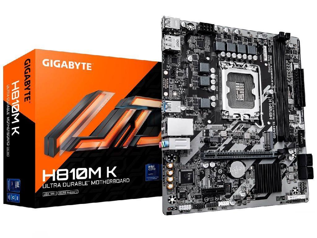 MB S1851 Gigabyte H810M K mATX Factor de forma a placii de baza Micro-ATX Socket LGA1851 Chipset Intel H810 Tip Memorie DDR5 SDRAM Capacitate max. Totala RAM 128 GB Sloturi memorie 2x DIMM Frecventa memorie 6400 MHz