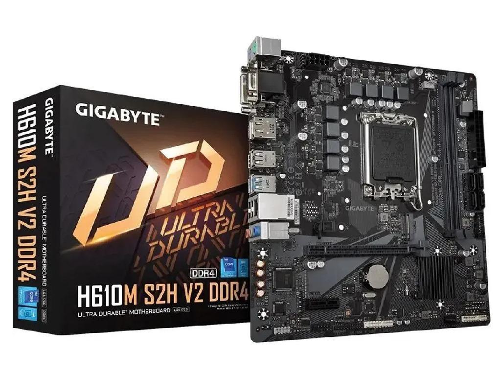 MB S1700 Gigabyte H610M S2H V2 mATX Factor de forma a p Placii De Baza Microatx Socket LGA1700 Chipset Intel H610 Tip Memorie DDR5 Sdram Capacitate Max Totala RAM 96GB Sloturi Memorie 2X Dimm Fr