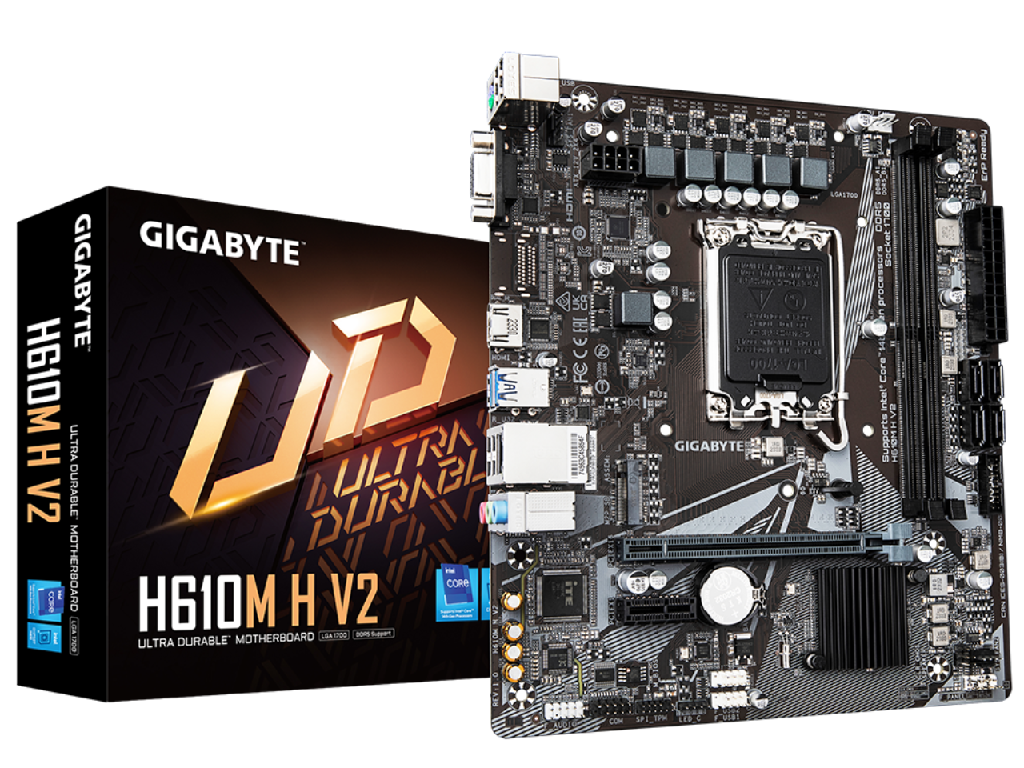 Mb S1700 Gigabyte H610M H V2 Matx Factor De Forma A Placii De Baza Microatx Socket LGA1700 Chipset Intel H610 Tip Memorie DDR5 Sdram Capacitate Max Totala RAM 64GB Sloturi Memorie 2X Dimm Frec