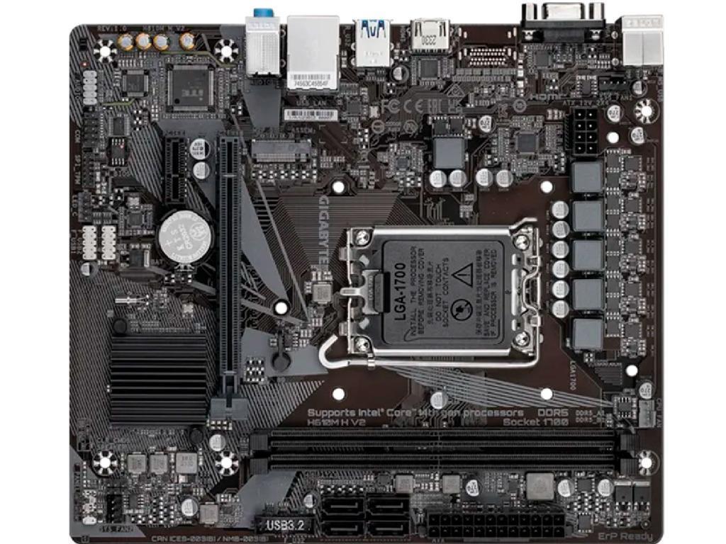 Mb S1700 Gigabyte H610M H V2 Matx Factor De Forma A Placii De Baza Microatx Socket LGA1700 Chipset Intel H610 Tip Memorie DDR5 Sdram Capacitate Max Totala RAM 64GB Sloturi Memorie 2X Dimm Frec - миниатюра 4