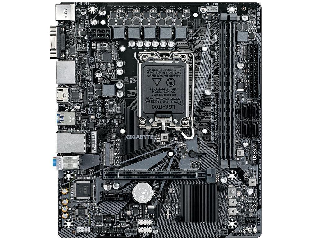GIGABYTE H610M S2H V3 DDR4, Socket 1700, Intel® H610 (1, 141312TH Gen CPU 8PHASES Dual 2XDDR43200 Vga Hdmi 2XDP CPU Intel Graphics 1XPCIE X16 40 4XSATA3 1XM2 1XPCIE X1 ALC897 71 1XGBE) - миниатюра 2