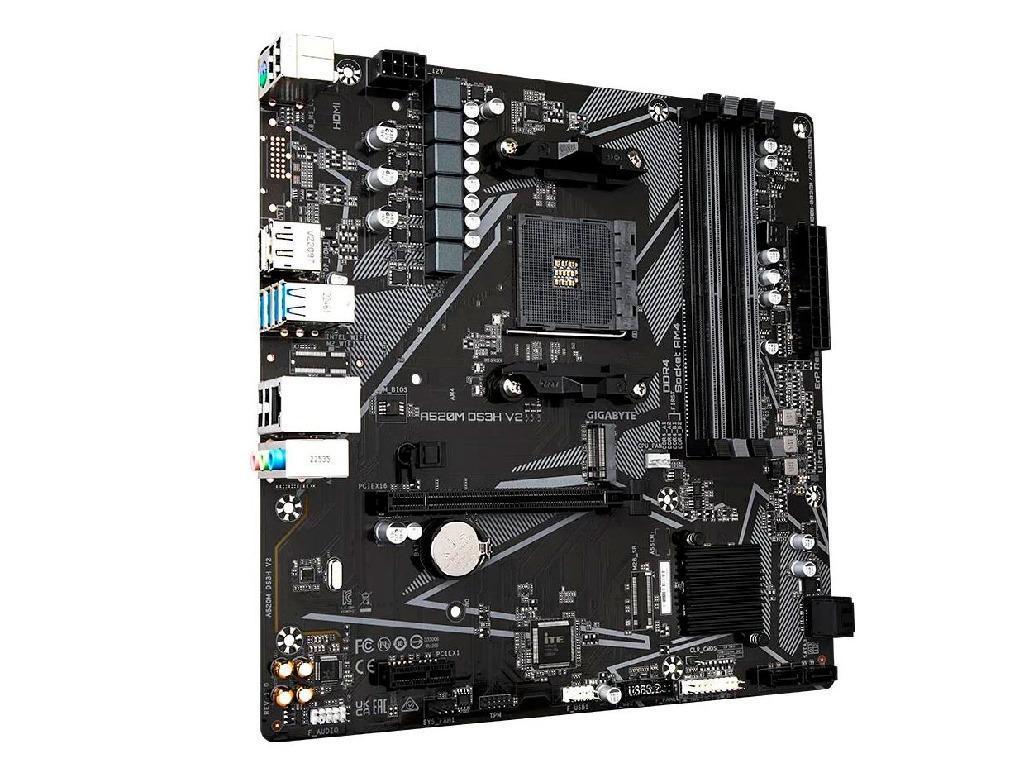MB AM4 Gigabyte A520M DS3H V2 mATX Factor de forma a pl Placii De Baza Microatx Socket AM4 Chipset Amd A520 Tip Memorie DDR4 Sdram Capacitate Max Totala RAM 128 Gb Sloturi Memorie 4X Dimm Frecven - миниатюра 3