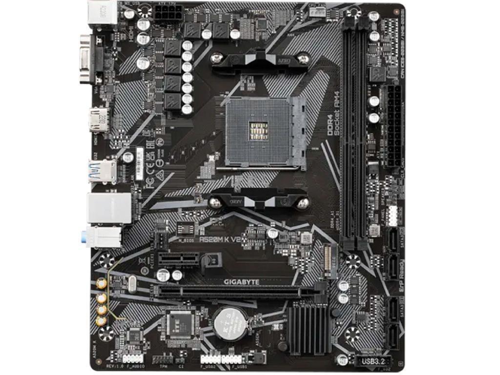 Mb AM4 Gigabyte A520M K V2 Matx Https WWWGIGABYTECOMMOTHERBOARDA520MKV2REV10SPSP - миниатюра 2