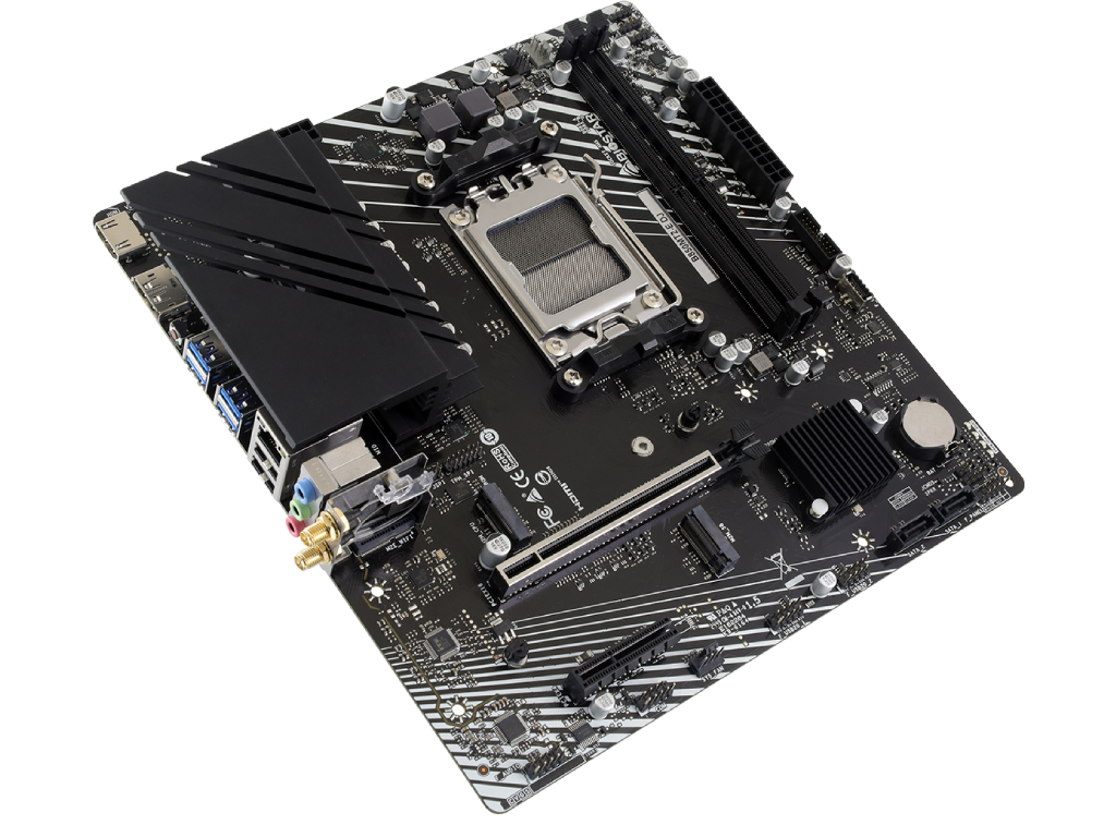 BIOSTAR B850MT2-E DJ, Socket AM5, 8Phases, AMD B850, Dual 2xDDR5-8000, APU AMD graphics, HDMI, DP, 1xPCIe X16, 2xSATA3, RAID, 2xM.2 4.0, 1xM.2-E for WiFi, 1xPCIe X4, ALC897 7.1 HDA, 1x2.5GbE LAN, 1xUSB-C 3.2 Gen2 header, 6xUSB3.2, DJ LED, mATX - миниатюра 3