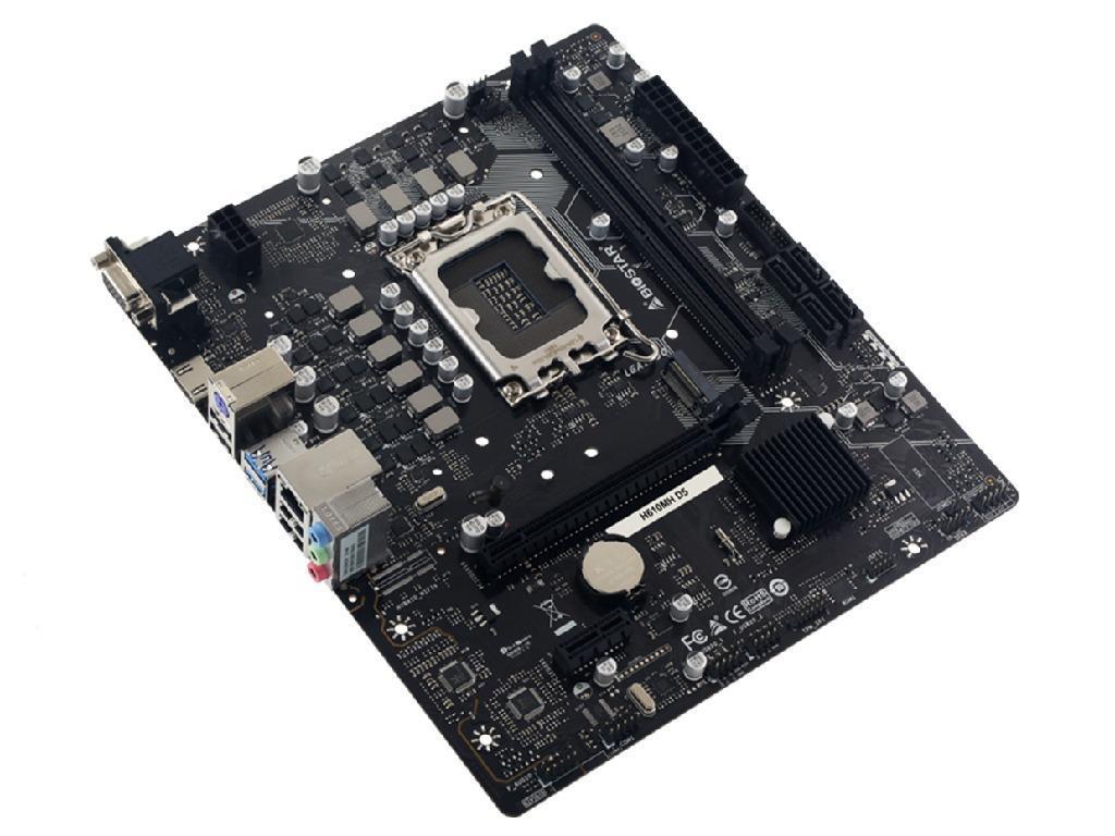 BIOSTAR H610MH D5, Socket 1700, Intel® H610 (13/12th Gen CPU), CPU graphics, VGA, HDMI, Dual 2xDDR5-4800, 1xPCIe X16 4.0, 4xSATA3, 1xPCIe X1, 1xM.2, ALC897 HDA, 1xGbE LAN, 4xUSB3.2, mATX - миниатюра 3