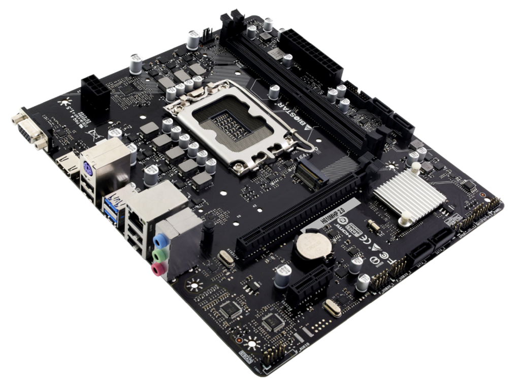 BIOSTAR H610MHC 2.0, Socket 1700, Intel® H610 (14/13/12th Gen CPU), CPU graphics, VGA, HDMI, Dual 2xDDR4-3200, 1xPCIe X16 4.0, 4xSATA3, 1xPCIe X1, 1xM.2, ALC897 HDA, 1xGbE LAN, 4xUSB3.2, mATX - миниатюра 3