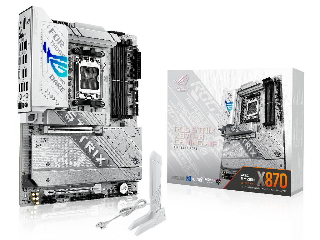 MB AM5 Asus ROG STRIX X870-A GAMING WIFI ATX Factor de forma a placii de baza ATX Socket AM5 Chipset AMD X870 Tip Memorie DDR5 SDRAM Capacitate max. Totala RAM 192GB Sloturi memorie 4x DIMM