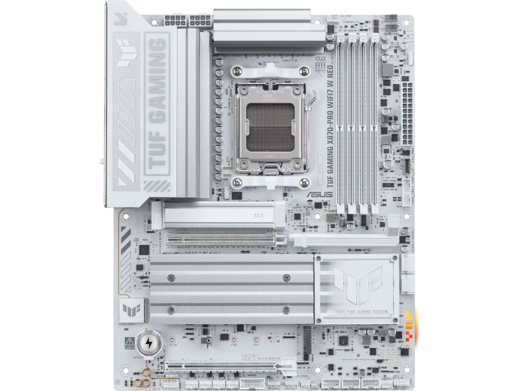 ASUS TUF GAMING X870-PRO WIFI7 W NEO AMD X870, AM5, Dual DDR5 8600+ MHz, PCI-E 5.0 x16, HDMI/2xUSB4 USB Type-C Display Output, SATA PCIe RAID, 2xM.2 PCIe 5.0 x4 Socket, 2xM.2 PCIe 4.0 x4, SB 8-Ch., WiFi7 (placa de baza/материнская плата)