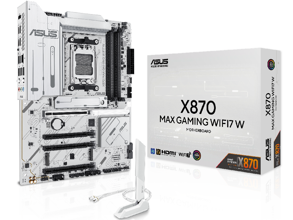 MB AM5 Asus X870 MAX GAMING WIFI7 W ATX Factor de forma a placii de baza ATX Socket AM5 Chipset AMD X870 Tip Memorie DDR5 SDRAM Capacitate max. Totala RAM 256GB Sloturi memorie 4x DIMM