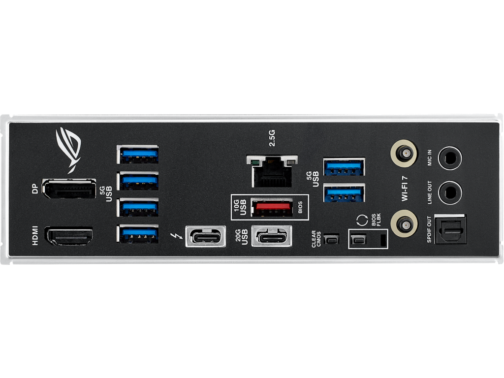 ASUS ROG STRIX B860-F GAMING WIFI Intel B860, LGA1851, Dual DDR5 9066+ MHz, PCIe 5.0 x16, PCIe 4.0 x16, DP/HDMI/Thunderbolt4 video/USB Type-C video, Intel SATA RAID, M.2 PCIe 5.0 x4, 3xM.2 slots PCIe 4.0 x4, SB 8-Ch., Wi-Fi 7 802.11be BT5.4, 2.5Gb Ether - миниатюра 5