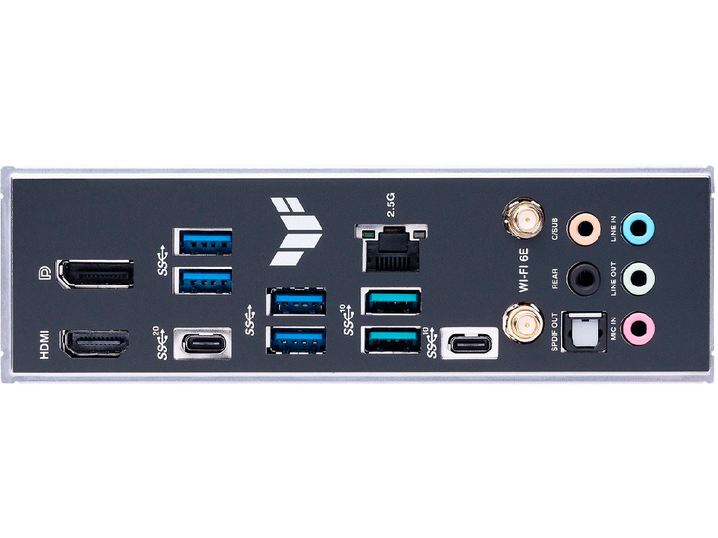 ASUS TUF GAMING Z790-PLUS WIFI, Socket 1700, 17Phases, Intel® Z790 (13/12th Gen CPU), CPU graphics, HDMI, DP, Dual 4xDDR5-7200, 2xPCIe x16 5.0, 4xSATA3, RAID, 4xM.2 4.0, 2xPCIe x1, 1xPCIe x4, Realtek S1220A, 2.5GbE LAN, WiFi6E/BT, 1xUSB-C 3.2Gen2x2, 4xUSB 3.2Gen2(A+C), 6xUSB3.2, Aura Sync RGB, ATX - миниатюра 7