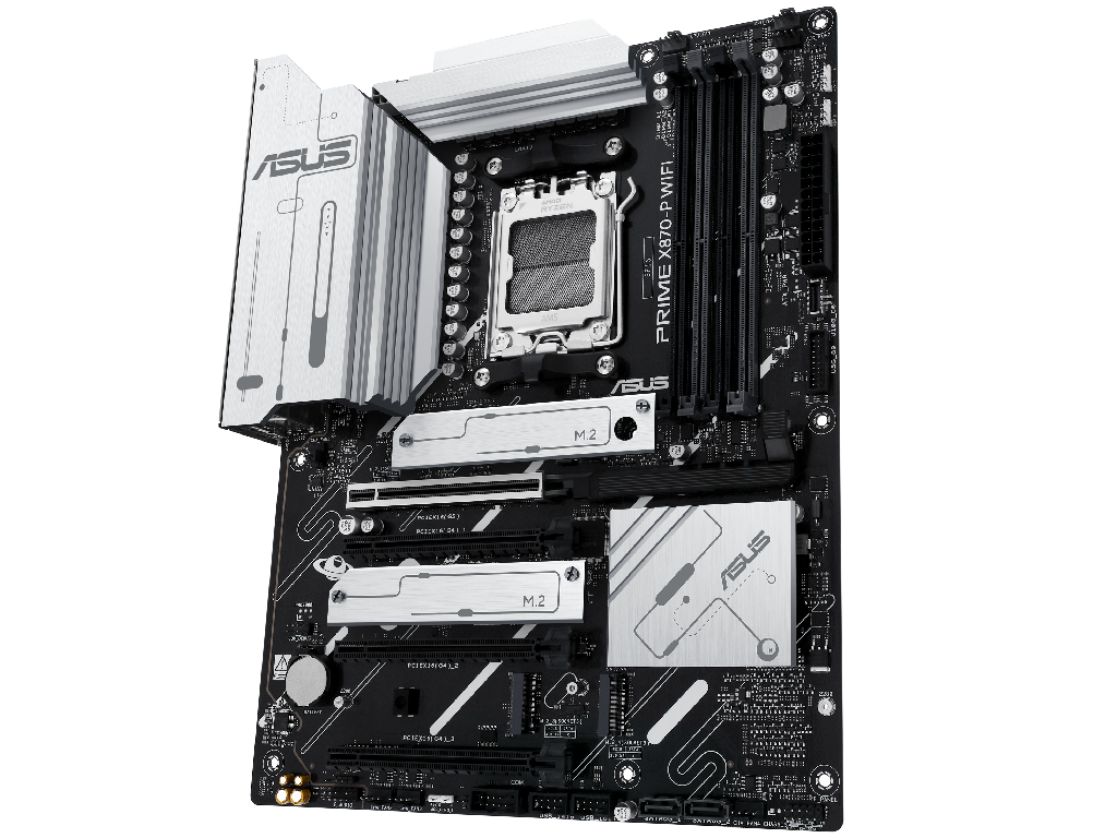 ASUS PRIME X870-P WIFI, Socket AM5, AMD X870, 17Phases, Dual 4xDDR5-8000, APU AMD graphics, HDMI, 4xPCIe 5.0 X16, 2xSATA3, RAID, 4xM.2 PCIe 5.0, Realtek 7.1 HDA, 2.5GbE LAN, WiFI7/BT, 2xUSB4, 2xUSB3.2 Gen2 (1C+1A), 5xUSB3.2, Aura Sync RGB 2.0, 5X Pro III, ATX - миниатюра 4