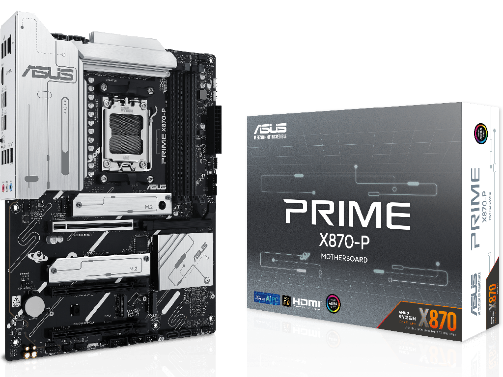 MB AM5 Asus PRIME X870-P ATX Factor de forma a placii de baza ATX Socket AM5 Chipset AMD X870 Tip Memorie DDR5 SDRAM Capacitate max. Totala RAM 192GB Sloturi memorie 4x DIMM