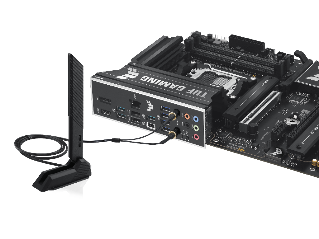 ASUS TUF GAMING B850-PLUS WIFI, Socket AM5, AMD B850, 17Phases, Dual 4xDDR5-8000, APU AMD graphics, HDMI, DP, 2xPCIe 5.0 X16, 4xSATA3, RAID, 3xM.2 PCIe 5.0, 2xPCIe x1, ALC S1220P HDA, 2.5GbE LAN, WiFi7/BT, 1xUSB-C Gen2x2, 4xUSB3.2 Gen2(1C+3A), 6xUSB3.2, Aura Sync RGB 2.0, ATX - миниатюра 7