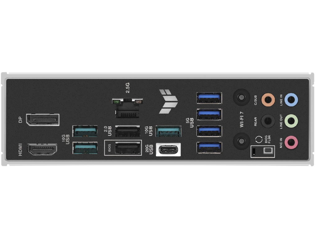 ASUS TUF GAMING B850-PLUS WIFI, Socket AM5, AMD B850, 17Phases, Dual 4xDDR5-8000, APU AMD graphics, HDMI, DP, 2xPCIe 5.0 X16, 4xSATA3, RAID, 3xM.2 PCIe 5.0, 2xPCIe x1, ALC S1220P HDA, 2.5GbE LAN, WiFi7/BT, 1xUSB-C Gen2x2, 4xUSB3.2 Gen2(1C+3A), 6xUSB3.2, Aura Sync RGB 2.0, ATX - миниатюра 8