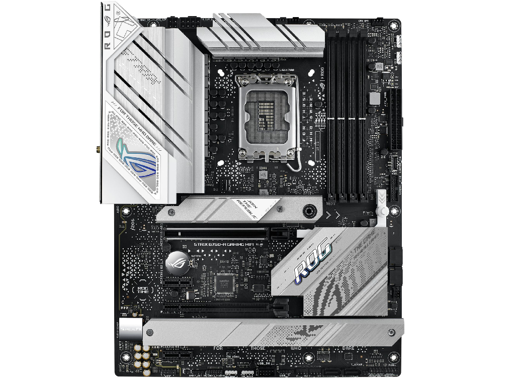 ASUS ROG STRIX B760-A GAMING WIFI, Socket 1700, 17Phases, Intel® B760 (13/12th Gen CPU), CPU iGPU, HDMI, DP, Dual 4xDDR5-7800, 2xPCIe X16 5.0, 4xSATA3, RAID, 3xM.2 4.0, 2xPCIe X1, ALC4080, 2.5GbE LAN, WiFI6E/BT, 1xUSB-C 3.2Gen 2x2, 2xUSB3.2 Gen2(A+C), 5xUSB3.2(4A+1C), Aura Sync RGB, ATX - миниатюра 2