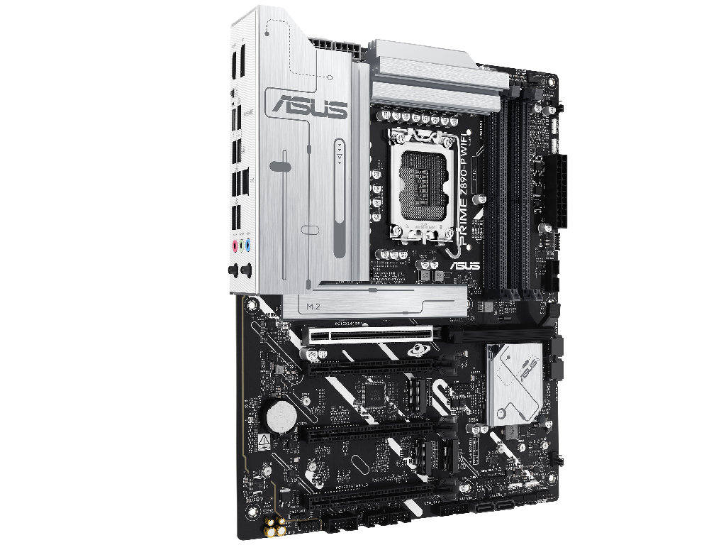 ASUS PRIME Z890-P WIFI, Socket 1851, 18Phases, Intel® Z890 (Ultra 2 Series CPU), CPU graphics, HDMI, DP, Dual 4xDDR5-8666, 4xPCIe X16 5.0, 4xSATA3, RAID, 4xM.2 5.0, 1xPCIe X1, Realtek 7.1 HDA, 2.5GbE LAN, WiFi7/BT, 1xTB4(USB-C), 2xUSB3.2Gen2(A+C), 6xUSB3.2, RGB Aura Sync, ATX - миниатюра 3