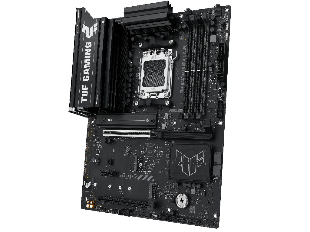 ASUS TUF GAMING B850-E WIFI AMD B850, AM5, Dual DDR5 8000+MHz, PCIe 5.0 x16 slot, HDMI/DisplayPort, USB Type-C, SATA PCIe RAID, M.2 PCIe 5.0 x4 Socket, 2xM.2 PCIe 4.0 x4, Wi-Fi 6E 802.11ax, 2.5Gb Ethernet, Aura (placa de baza/материнская плата) - миниатюра 4