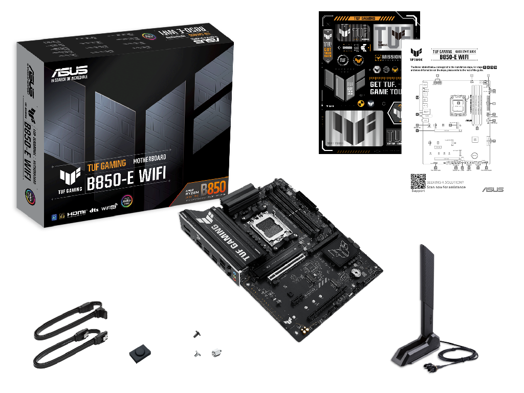 ASUS TUF GAMING B850-E WIFI AMD B850, AM5, Dual DDR5 8000+MHz, PCIe 5.0 x16 slot, HDMI/DisplayPort, USB Type-C, SATA PCIe RAID, M.2 PCIe 5.0 x4 Socket, 2xM.2 PCIe 4.0 x4, Wi-Fi 6E 802.11ax, 2.5Gb Ethernet, Aura (placa de baza/материнская плата) - миниатюра 8