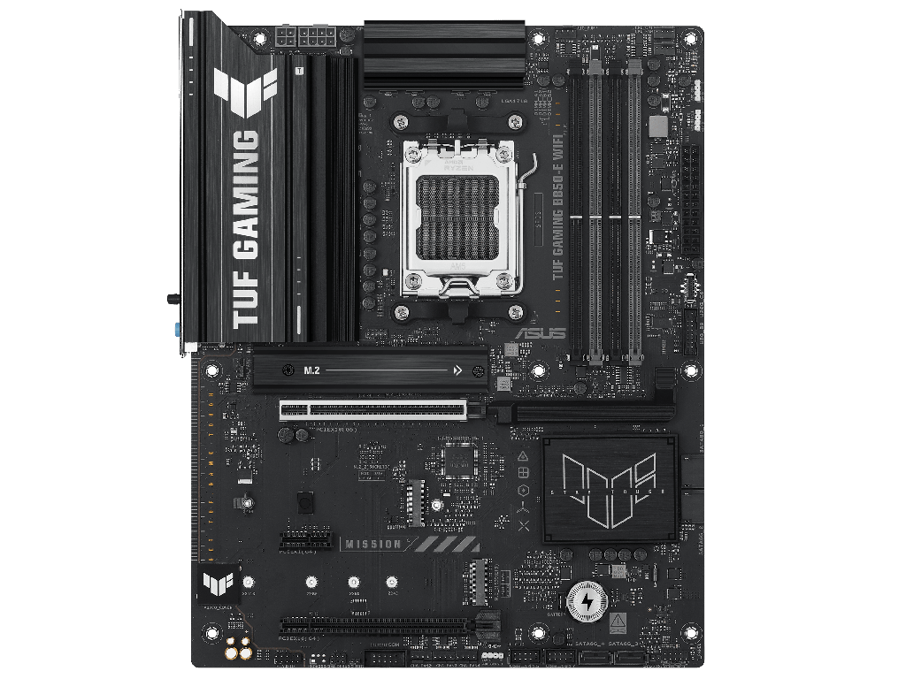ASUS TUF GAMING B850-E WIFI AMD B850, AM5, Dual DDR5 8000+MHz, PCIe 5.0 x16 slot, HDMI/DisplayPort, USB Type-C, SATA PCIe RAID, M.2 PCIe 5.0 x4 Socket, 2xM.2 PCIe 4.0 x4, Wi-Fi 6E 802.11ax, 2.5Gb Ethernet, Aura (placa de baza/материнская плата) - миниатюра 2