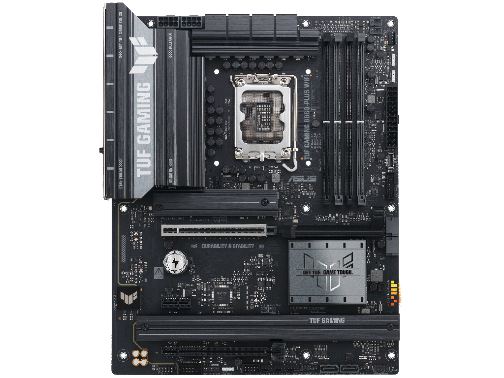 ASUS TUF GAMING B860-PLUS WIFI Intel B860, LGA1851, Dual DDR5 8666+ MHz, PCIe 5.0 x16, PCIe 4.0 x16, DP/HDMI/Thunderbolt4 video/USB Type-C video, Intel SATA RAID, M.2 PCIe 5.0 x4, 3xM.2 slots PCIe 4.0 x4, SB 8-Ch., Wi-Fi 7 802.11be BT5.4, 2.5Gb Ether - миниатюра 2