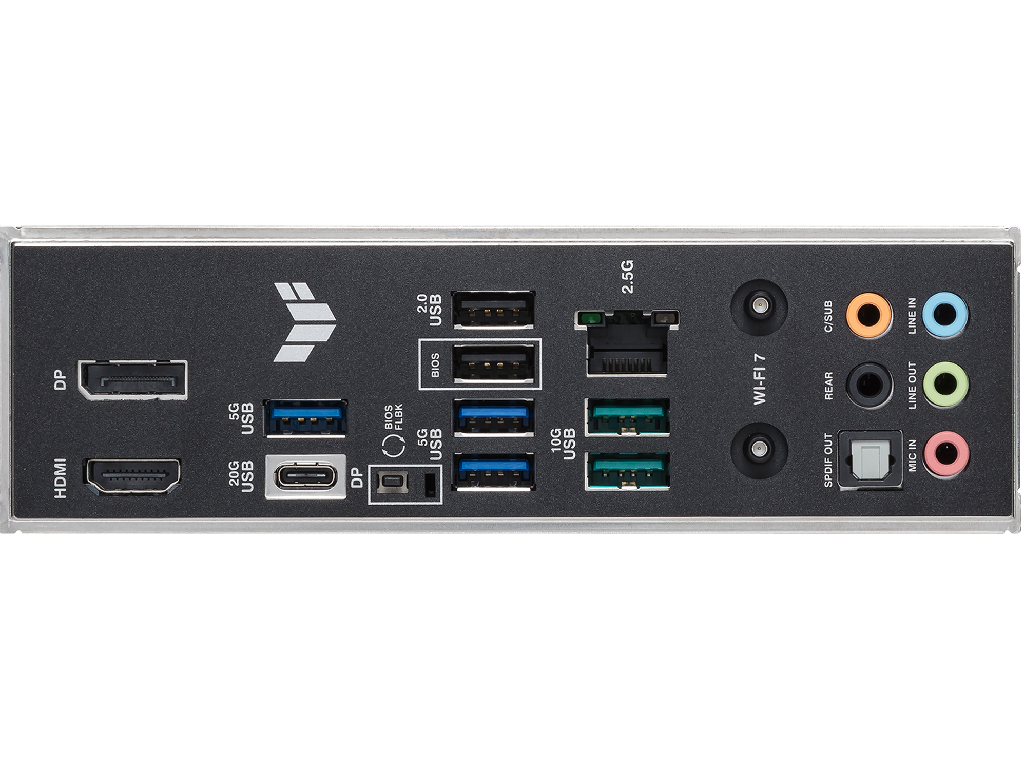 ASUS TUF GAMING B860-PLUS WIFI Intel B860, LGA1851, Dual DDR5 8666+ MHz, PCIe 5.0 x16, PCIe 4.0 x16, DP/HDMI/Thunderbolt4 video/USB Type-C video, Intel SATA RAID, M.2 PCIe 5.0 x4, 3xM.2 slots PCIe 4.0 x4, SB 8-Ch., Wi-Fi 7 802.11be BT5.4, 2.5Gb Ether - миниатюра 6