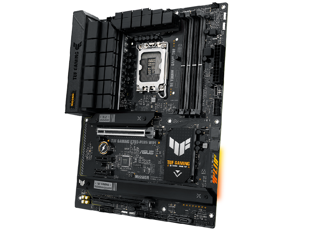ASUS TUF GAMING B760-PLUS WIFI Intel B760, LGA1700, Dual DDR5 7200+MHz, PCIe 5.0 x16, Display Port/HDMI, USB3.2, USB Type-C, SATA RAID, 3 x M.2 slots PCIe 4.0 x4, SB 8-Ch., 2.5Gb Ethernet, Wi-Fi 6 802.11ax, Aura Sync RGB Lighting - миниатюра 4