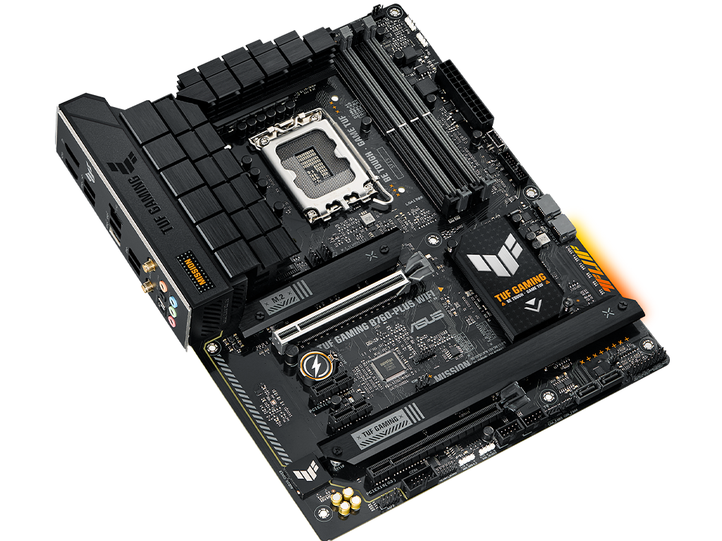 ASUS TUF GAMING B760-PLUS WIFI Intel B760, LGA1700, Dual DDR5 7200+MHz, PCIe 5.0 x16, Display Port/HDMI, USB3.2, USB Type-C, SATA RAID, 3 x M.2 slots PCIe 4.0 x4, SB 8-Ch., 2.5Gb Ethernet, Wi-Fi 6 802.11ax, Aura Sync RGB Lighting - миниатюра 5