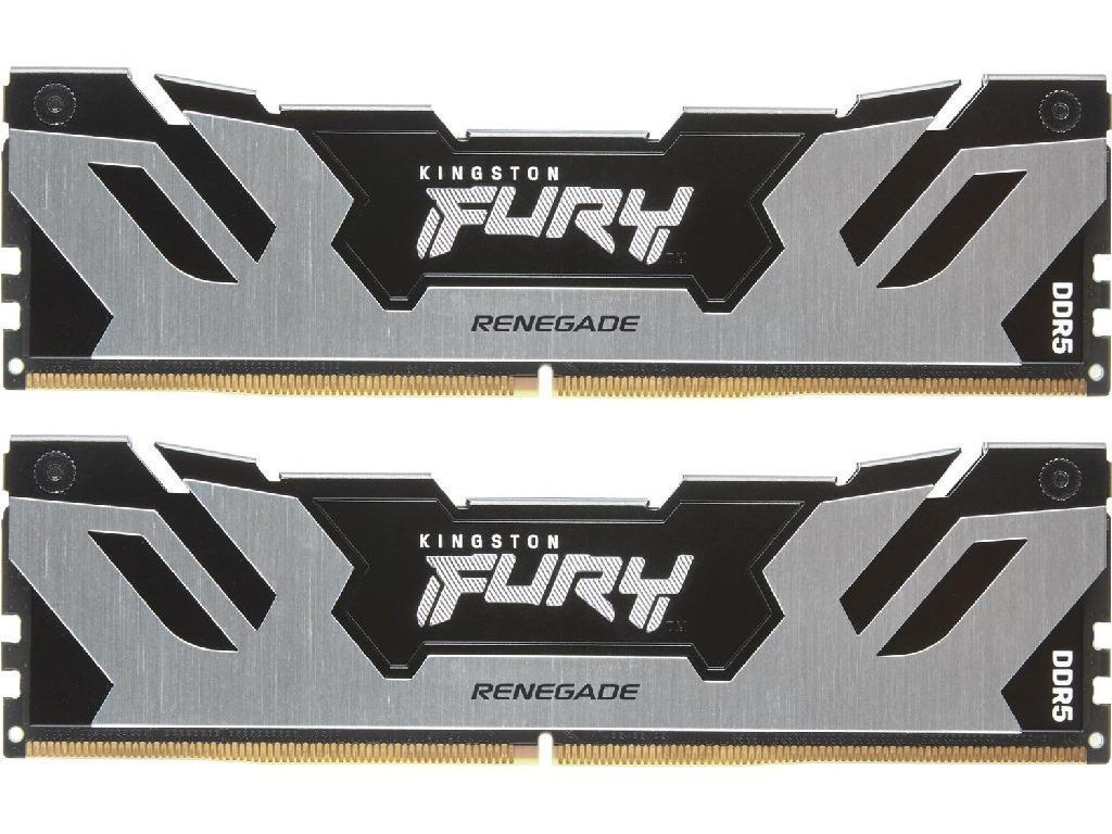 96GB DDR5-6000MHz Kingston FURY Renegade (Kit of 2x48GB) (KF560C32RSK2-96), CL32-38, 1.35V, Silver Capacitatea Memoriei (Total) 96GB Tip Memorie DDR5 SDRAM Frecven%3Fa memorie 6000 MHz Viteza de memorie nominala PC5-48000 Laten%3Fa CAS CL32 Tensiune RAM 1.35V
