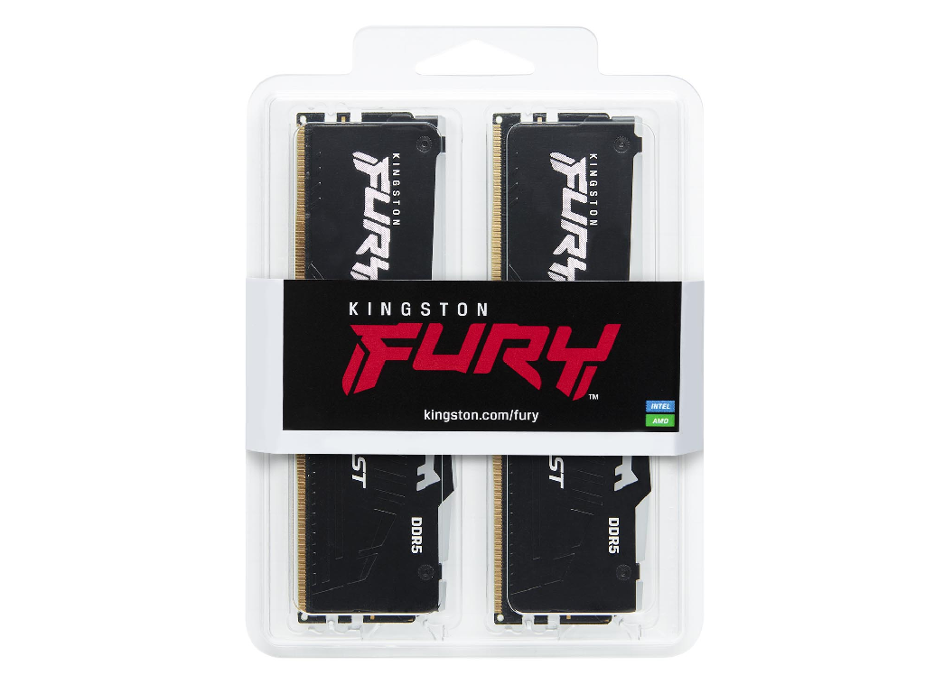 64GB (Kit of 2*32GB) DDR5-6000 Kingston FURY® Beast DDR5 RGB EXPO, PC48000, CL30, 2Rx8, 1.4V, Auto-overclocking, Asymmetric BLACK Large heat spreader, Dynamic RGB effects featuring HyperX Infrared Sync technology, AMD® EXPO v1.0 and Intel® Extreme Memory Profiles (Intel® XMP) 3.0 - миниатюра 2