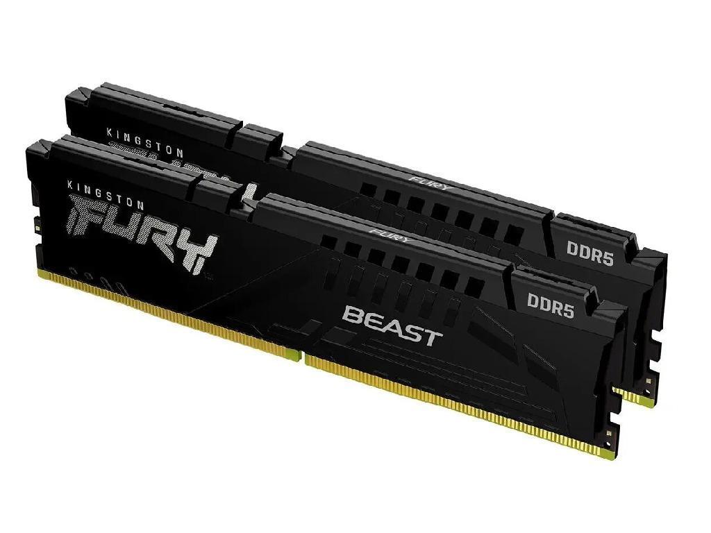 64GB (Kit of 2*32GB) DDR5-6000 Kingston FURY® Beast DDR5 EXPO, PC48000, CL36, 2Rx8, 1.35V, Auto-overclocking, Asymmetric BLACK low-profile heat spreader, AMD® EXPO v1.0 andIntel® Extreme Memory Profiles (Intel® XMP) 3.0. - миниатюра 2