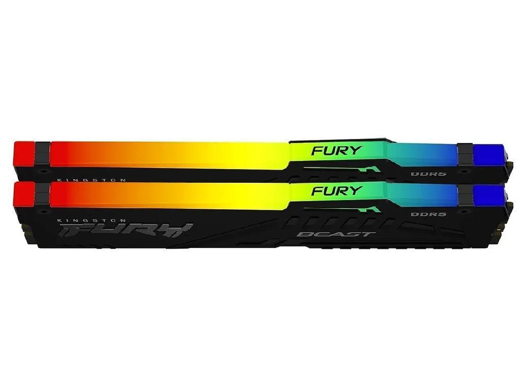 64GB DDR5-5600MHz Kingston FURY Beast RGB (Kit of 2x32GB) (KF556C36BBEAK2-64), CL36-38-38, 1.25V, AMD EXPO 1.0/Intel XMP 3.0, Black Capacitatea Memoriei (Total) 64GB Tip Memorie DDR5 SDRAM Frecven%3Fa memorie 5600 MHz Viteza de memorie nominala PC5-44800 Laten%3Fa CAS CL36 Tensiune RAM 1.25V - миниатюра 3