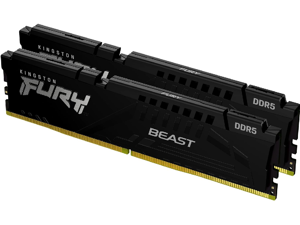64GB (Kit of 2*32GB) DDR5-6000 Kingston FURY® Beast DDR5 EXPO, PC48000, CL30, 2Rx8, 1.4V, Auto-overclocking, Asymmetric BLACK low-profile heat spreader, AMD® EXPO v1.0 andIntel® Extreme Memory Profiles (Intel® XMP) 3.0