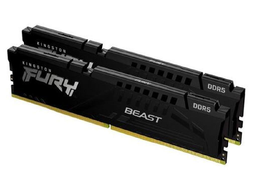 64GB (Kit of 2*32GB) DDR5-5600 Kingston FURY® Beast DDR5 EXPO, PC44800, CL40, 2Rx8, 1.25V, Auto-overclocking, Asymmetric BLACK low-profile heat spreader, AMD® EXPO v1.0 andIntel® Extreme Memory Profiles (Intel® XMP) 3.0. - миниатюра 2