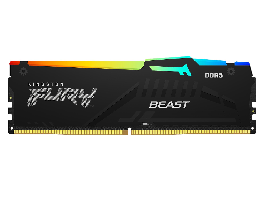 64GB DDR5-5600MHz Kingston FURY Beast RGB (KF556C36BBEA-64), CL36-38-38, 1.25V, AMD EXPO 1.0/Intel XMP 3.0, Black Capacitatea Memoriei (Total) 64GB Tip Memorie DDR5 SDRAM Frecventa memorie 5600 MHz Latenta CAS CL36 Tensiune RAM 1.25V