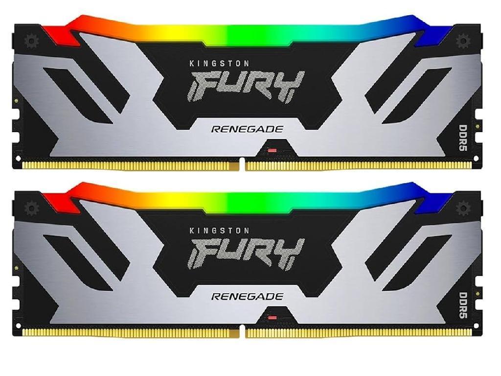 48GB DDR5-7200MHz Kingston FURY Renegade RGB (Kit of 2x24GB) (KF572C38RSAK2-48), CL38, 1.45V,Silver Capacitatea Memoriei (Total) 48GB Tip Memorie DDR5 SDRAM Frecven%3Fa memorie 7200 MHz Viteza de memorie nominala PC5-57600 Laten%3Fa CAS CL38 Tensiune RAM 1.45V